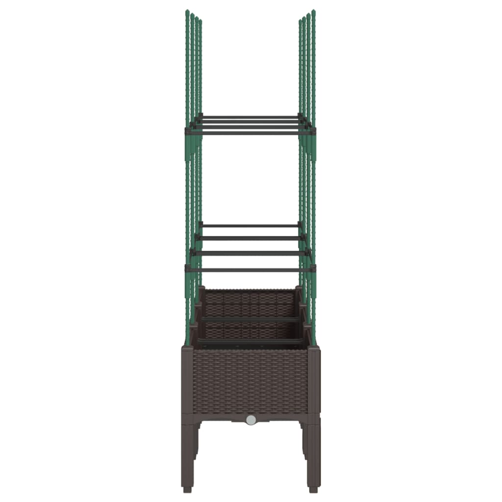 vidaXL Garden Planter with Trellis Brown 120x40x142.5 cm PP 4