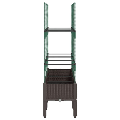 vidaXL Garden Planter with Trellis Brown 120x40x142.5 cm PP 4