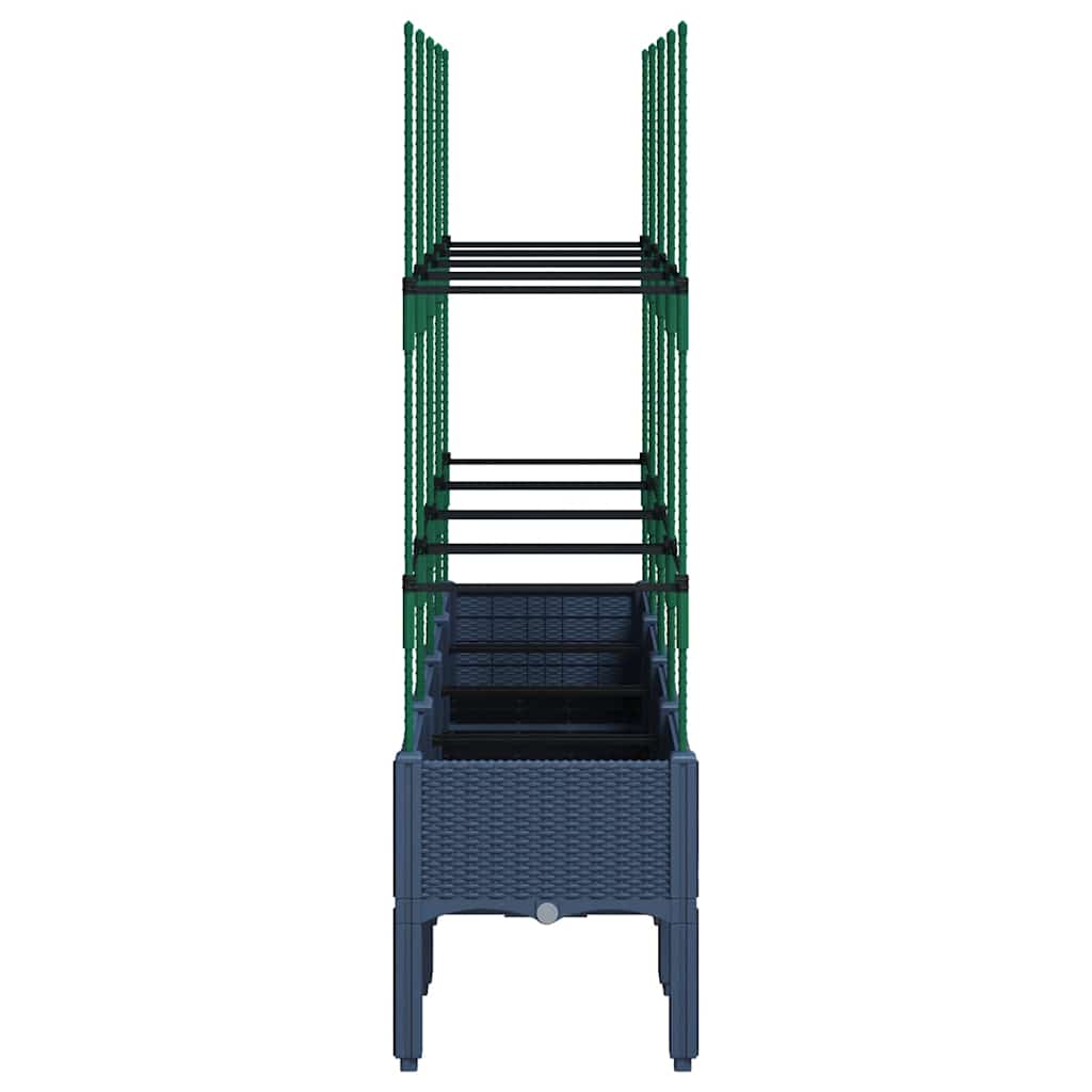 vidaXL Garden Planter with Trellis Blue Grey 160x40x142.5 cm PP 4