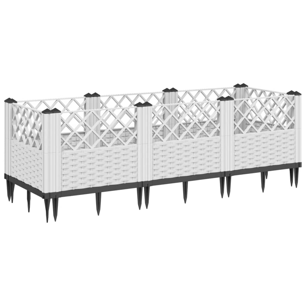 vidaXL Garden Planter | White | Polypropylene | Large | Modular | Garden Planter 2