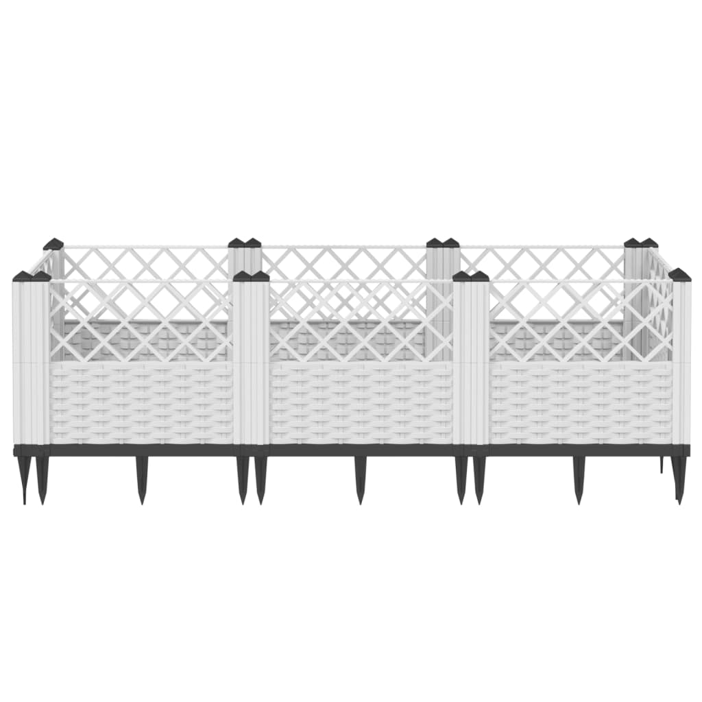 vidaXL Garden Planter | White | Polypropylene | Large | Modular | Garden Planter 3