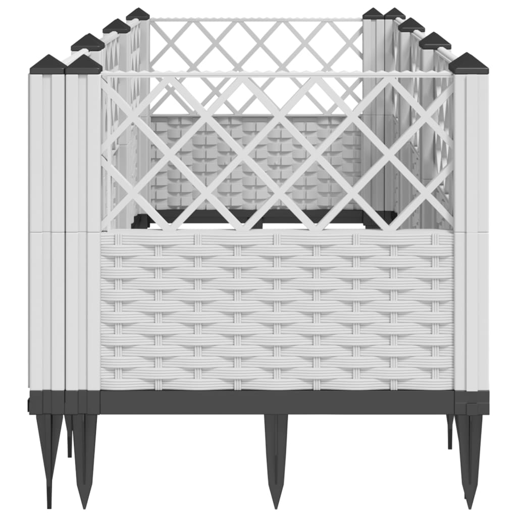 vidaXL Garden Planter | White | Polypropylene | Large | Modular | Garden Planter 4