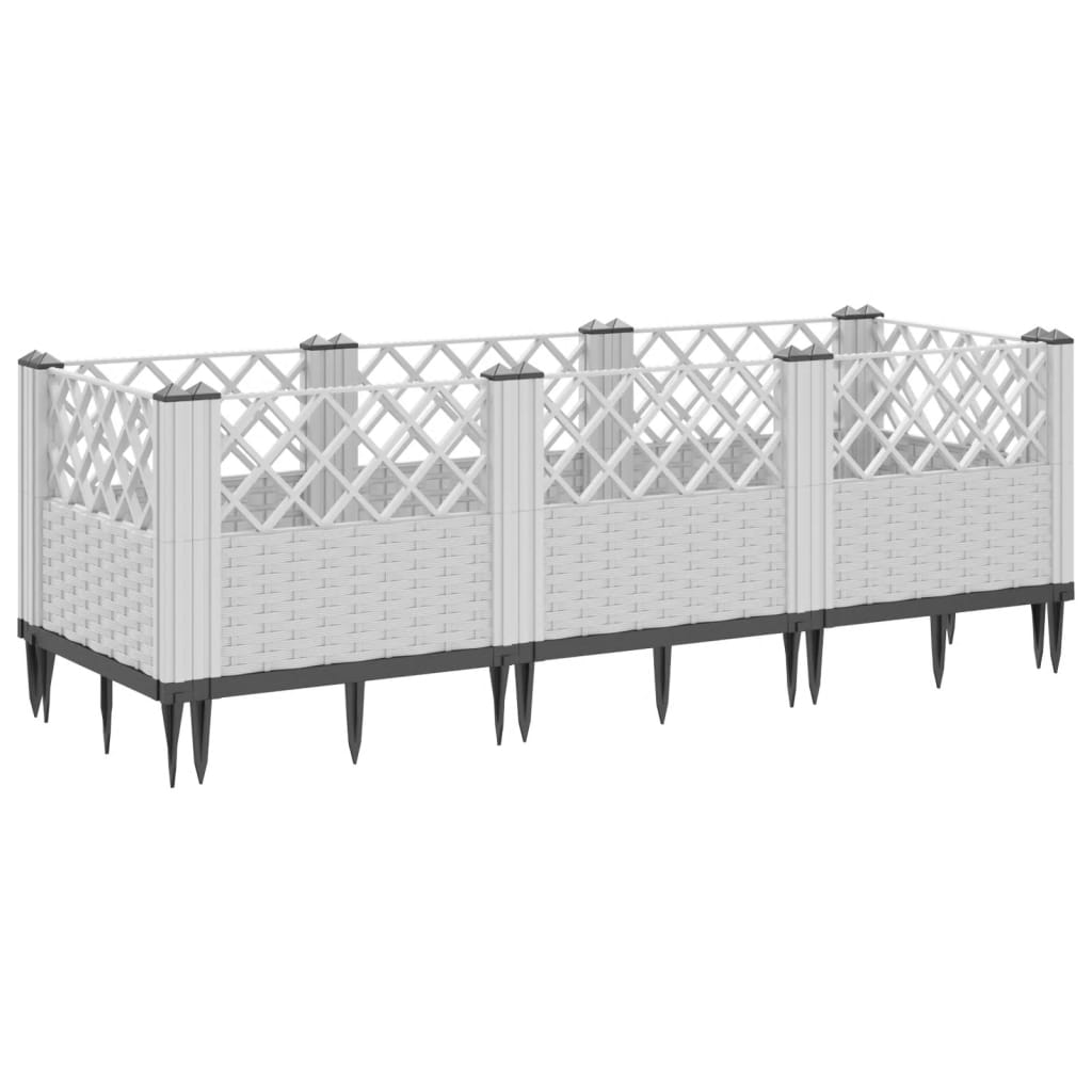 vidaXL Garden Planter | White | Polypropylene | Large | Modular | Garden Planter 5