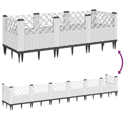 vidaXL Garden Planter | White | Polypropylene | Large | Modular | Garden Planter 6