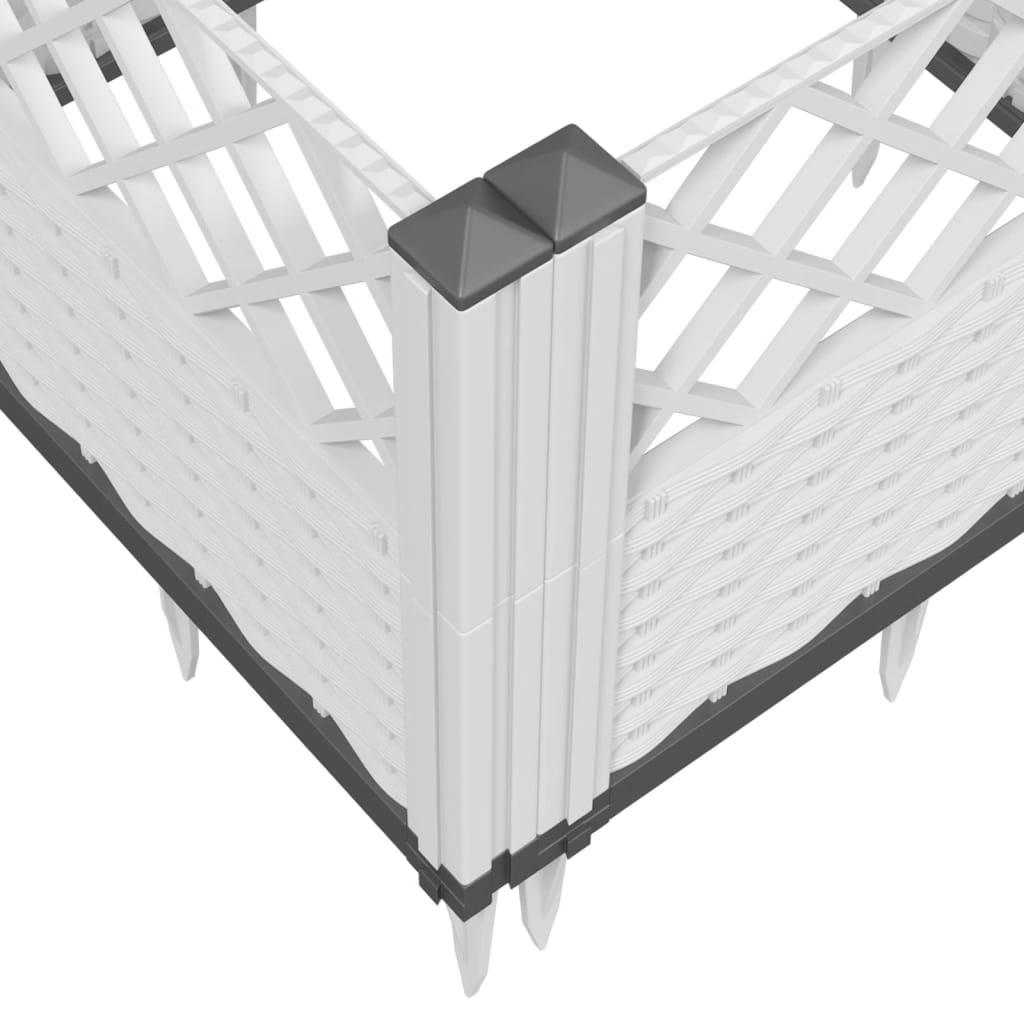 Garden Planter with Pegs 43.5x43.5x43.5 cm PP White 123.5 cm