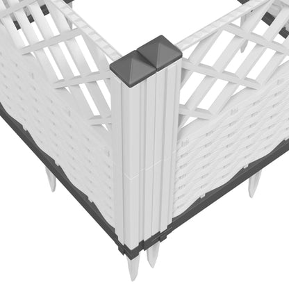 Garden Planter with Pegs 43.5x43.5x43.5 cm PP White 123.5 cm