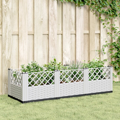 vidaXL Garden Planter | White | Polypropylene | Large | Modular | Garden Planter 1