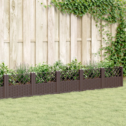 Garden Planter with Pegs 43.5x43.5x43.5 cm PP Brown 363.5 cm