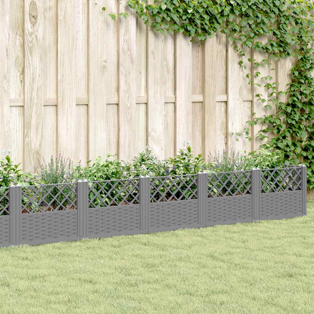 Garden Planter with Pegs 43.5x43.5x43.5 cm PP Light grey 363.5 cm