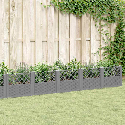 Garden Planter with Pegs 43.5x43.5x43.5 cm PP Light grey 363.5 cm