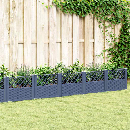 Garden Planter with Pegs 43.5x43.5x43.5 cm PP Blue grey 363.5 cm