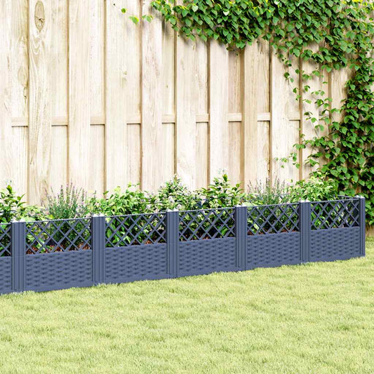 Garden Planter with Pegs 43.5x43.5x43.5 cm PP Blue grey 363.5 cm