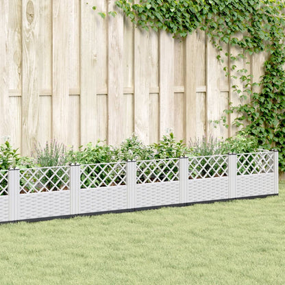 Garden Planter with Pegs 43.5x43.5x43.5 cm PP White 363.5 cm