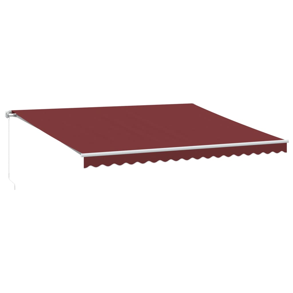 Manual Awning 4.5 x 3.5 m 100% Polyester with White Frame Drop 350 cm Width 450 cm Burgundy