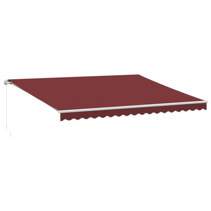 Manual Awning 4.5 x 3.5 m 100% Polyester with White Frame Drop 350 cm Width 450 cm Burgundy