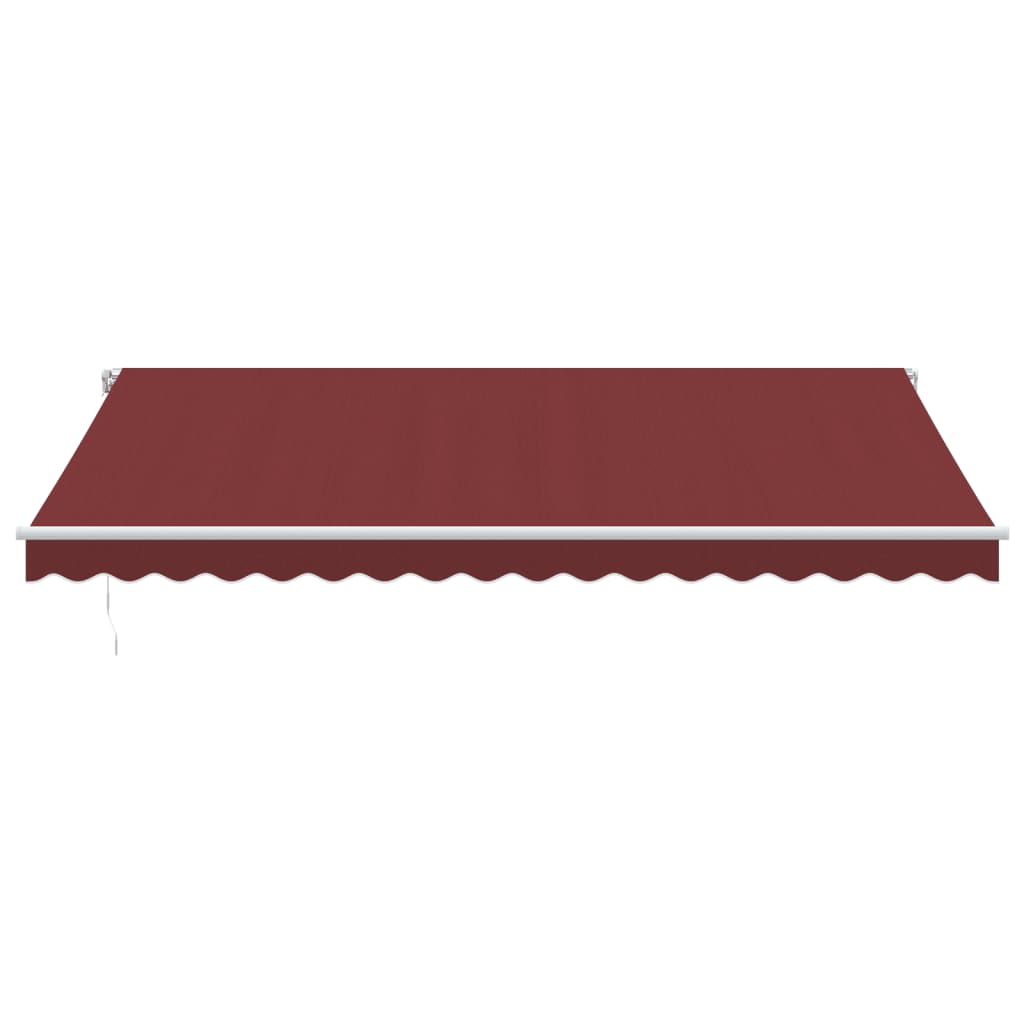 Manual Awning 4.5 x 3.5 m 100% Polyester with White Frame Drop 350 cm Width 450 cm Burgundy