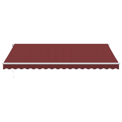 Manual Awning 4.5 x 3.5 m 100% Polyester with White Frame Drop 350 cm Width 450 cm Burgundy