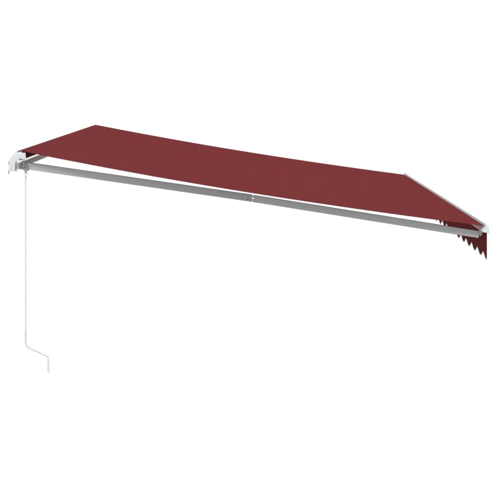 Manual Awning 4.5 x 3.5 m 100% Polyester with White Frame Drop 350 cm Width 450 cm Burgundy