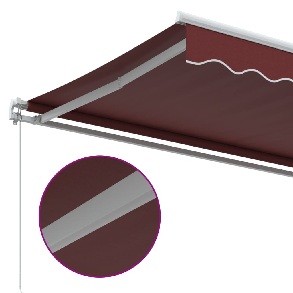Manual Awning White Frame Burgundy