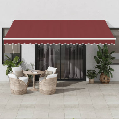 Manual Awning White Frame Burgundy