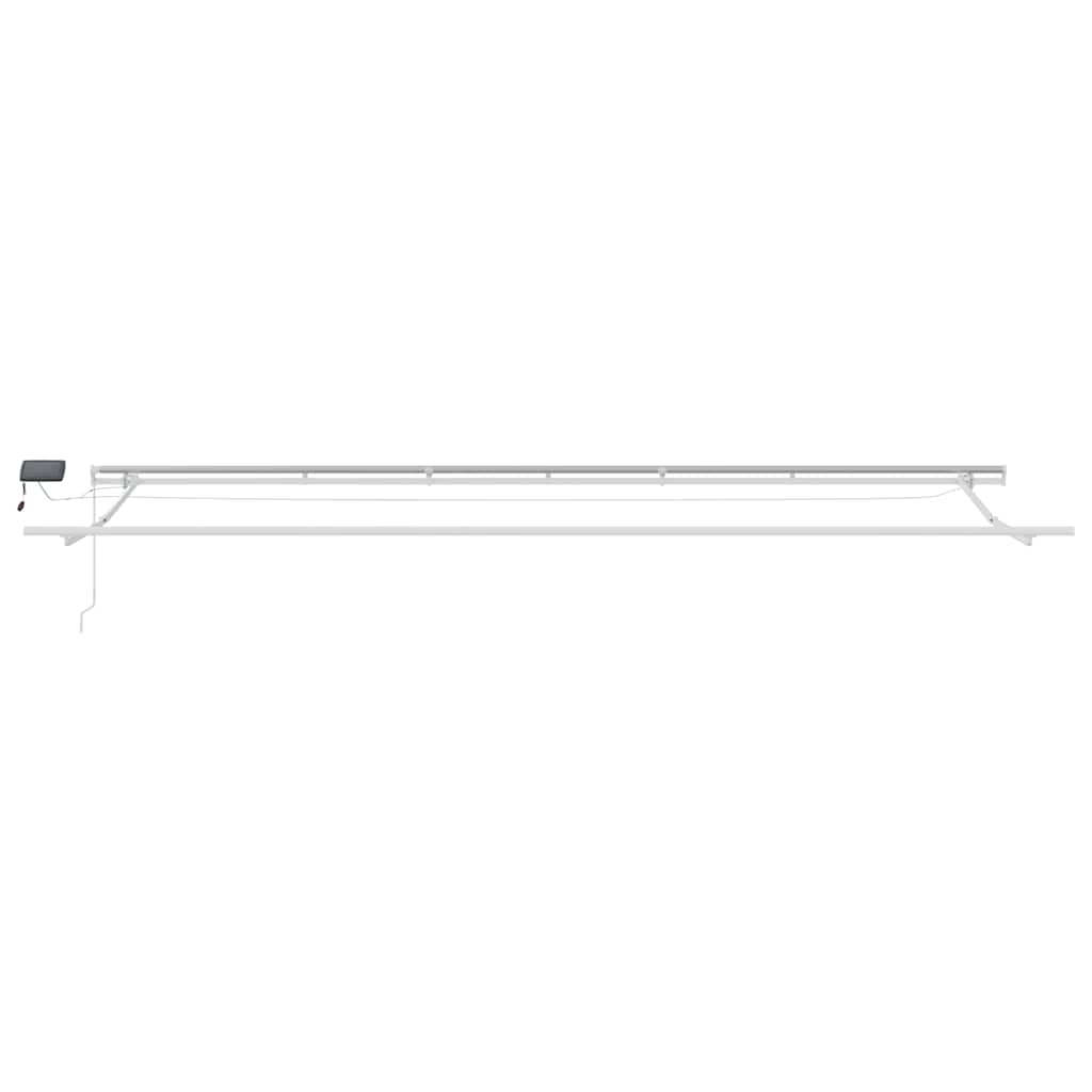 Manual Awning with Solar LED 6 x 3 m 100% Polyester with White Frame Drop 300 cm Width 600 cm Brown