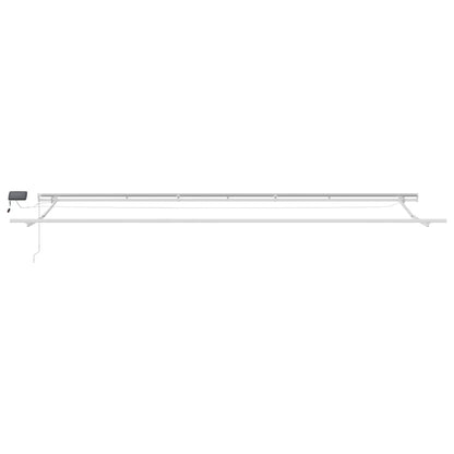 Manual Awning with Solar LED 6 x 3 m 100% Polyester with White Frame Drop 300 cm Width 600 cm Brown