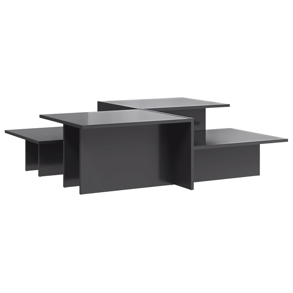 vidaXL Coffee Tables 2 pcs High Gloss Grey Engineered Wood 2