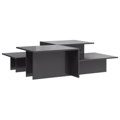 vidaXL Coffee Tables 2 pcs High Gloss Grey Engineered Wood 2