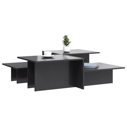 vidaXL Coffee Tables 2 pcs High Gloss Grey Engineered Wood 3