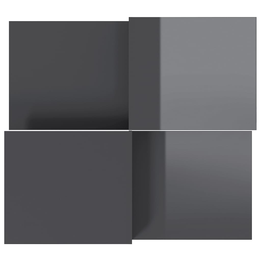 vidaXL Coffee Tables 2 pcs High Gloss Grey Engineered Wood 6