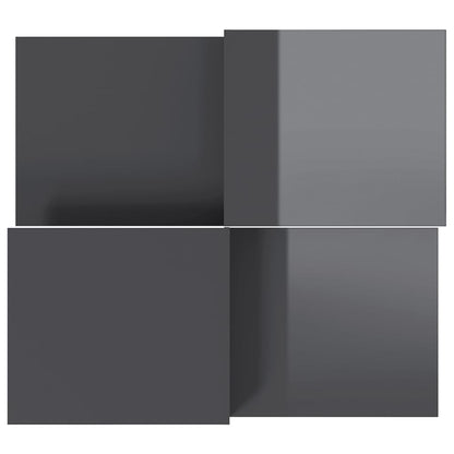 vidaXL Coffee Tables 2 pcs High Gloss Grey Engineered Wood 6