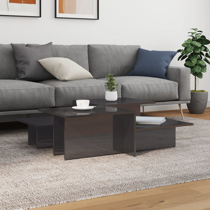 vidaXL Coffee Tables 2 pcs High Gloss Grey Engineered Wood 1