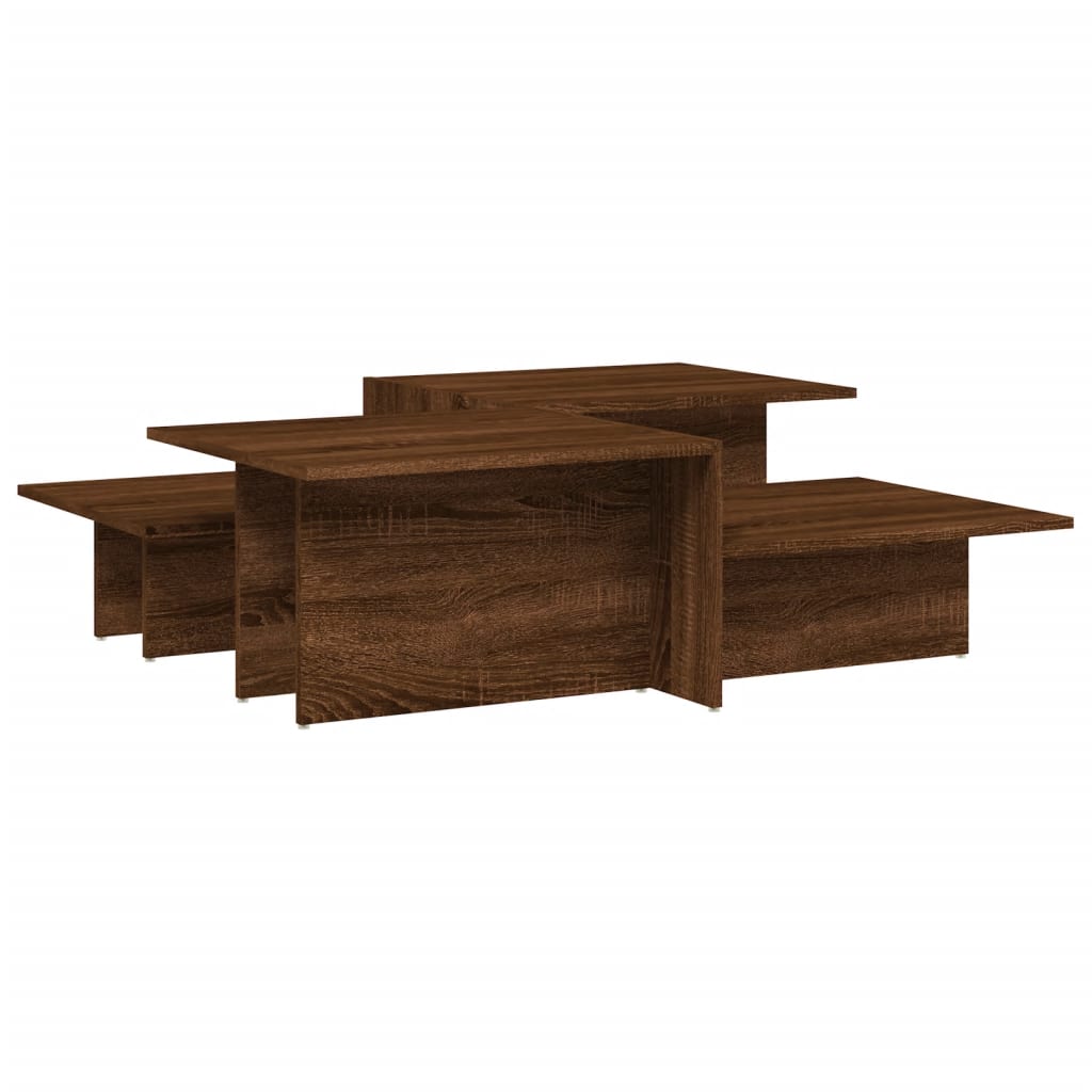 vidaXL Coffee Tables 2 pcs Brown Oak Engineered Wood 2