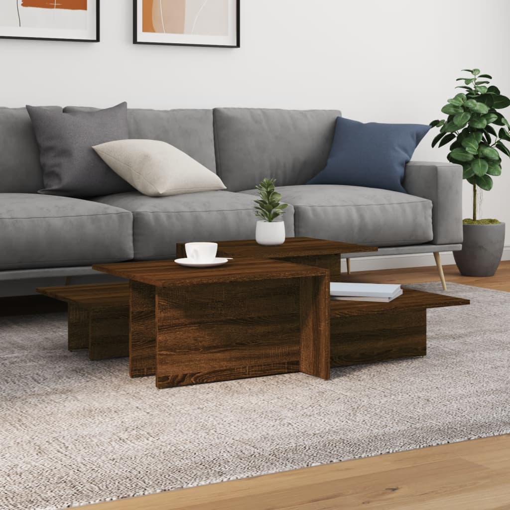 vidaXL Coffee Tables 2 pcs Brown Oak Engineered Wood 1