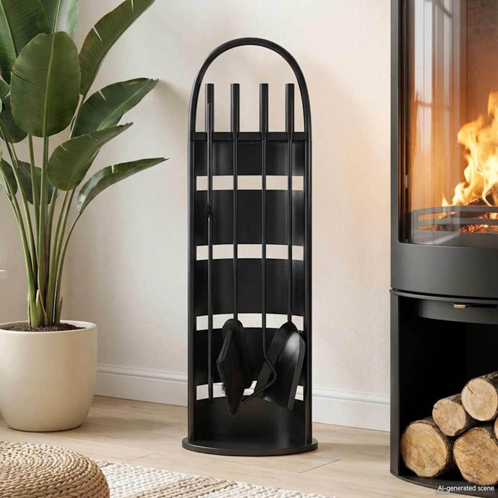 vidaXL 5 Piece Fireplace Tool Set 23x15x66 cm Steel 1
