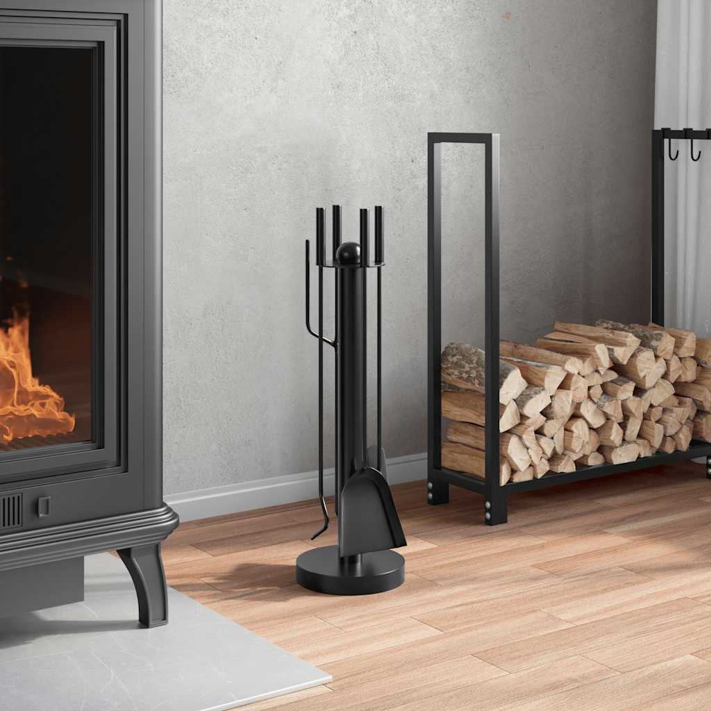 vidaXL 5 Piece Fireplace Tool Set 18x56 cm Steel 3