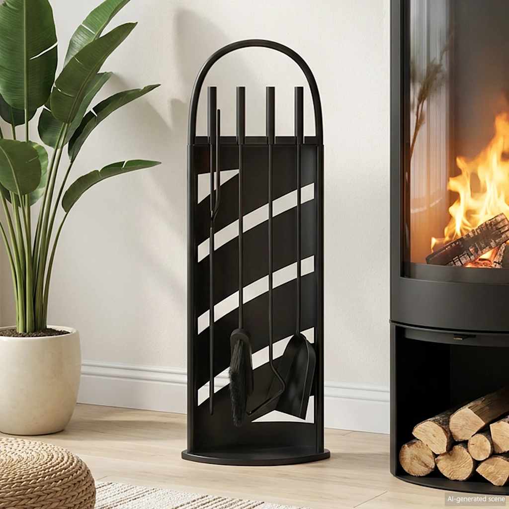 vidaXL 5 Piece Fireplace Tool Set 23x15x66 cm Steel 1