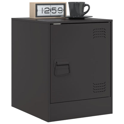 vidaXL Bedside Cabinets 2pcs Black 34.5x39x44 cm Steel 3