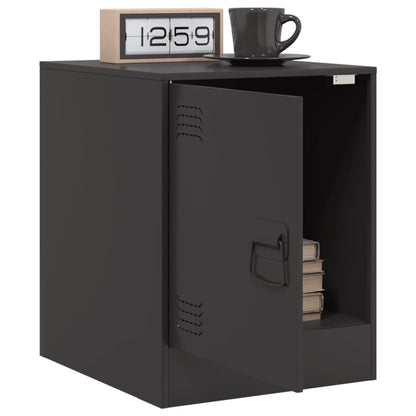vidaXL Bedside Cabinets 2pcs Black 34.5x39x44 cm Steel 4