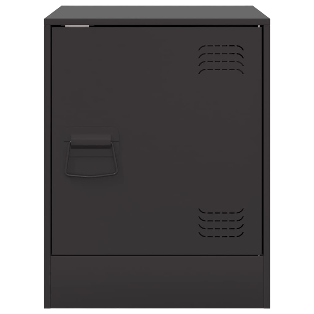 vidaXL Bedside Cabinets 2pcs Black 34.5x39x44 cm Steel 5