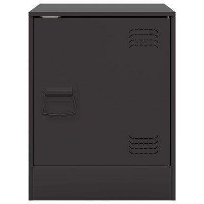 vidaXL Bedside Cabinets 2pcs Black 34.5x39x44 cm Steel 5