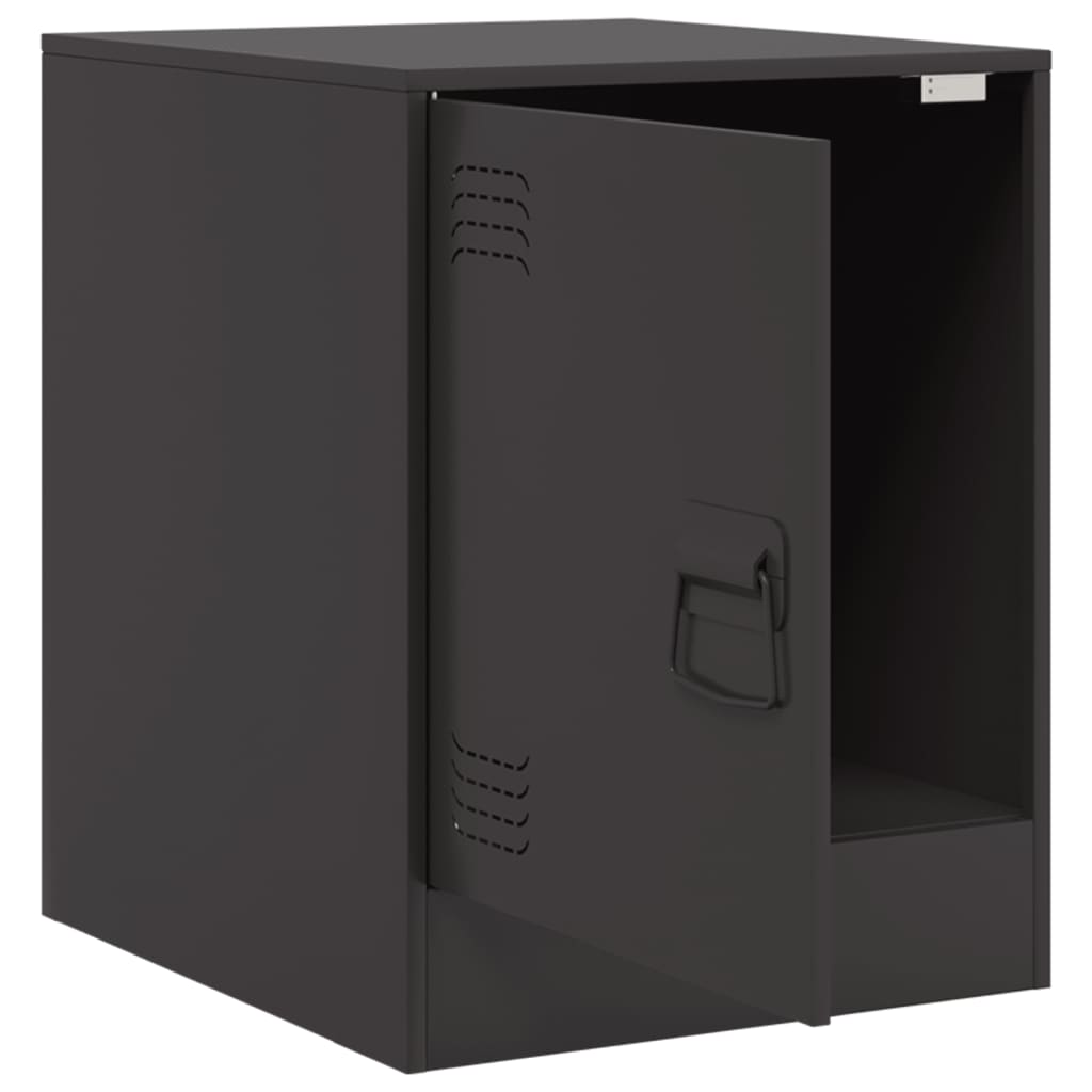 vidaXL Bedside Cabinets 2pcs Black 34.5x39x44 cm Steel 6