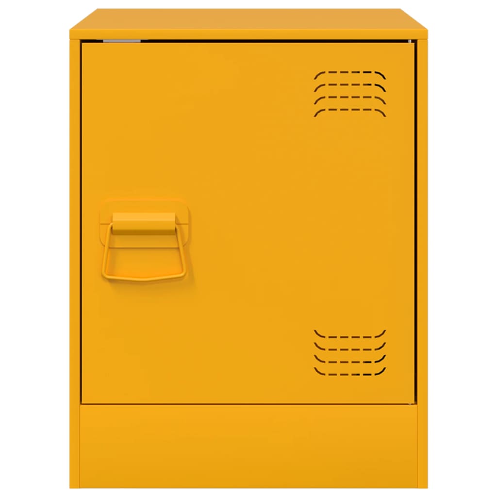 vidaXL Bedside Cabinets 2 pcs Mustard Yellow 34.5x39x44 cm Steel 5