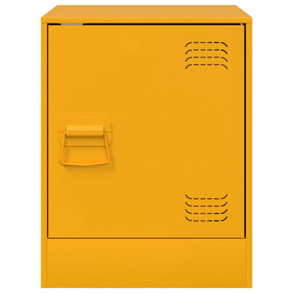 vidaXL Bedside Cabinets 2 pcs Mustard Yellow 34.5x39x44 cm Steel 5