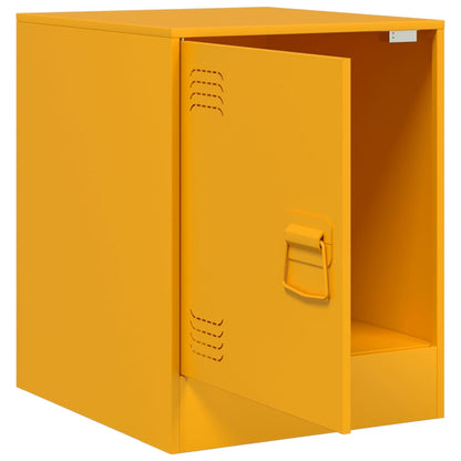 vidaXL Bedside Cabinets 2 pcs Mustard Yellow 34.5x39x44 cm Steel 6