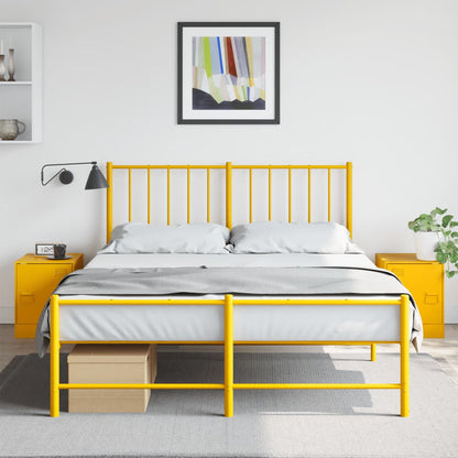 vidaXL Bedside Cabinets 2 pcs Mustard Yellow 34.5x39x44 cm Steel 1
