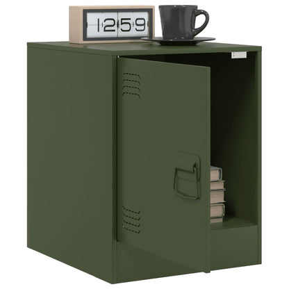 vidaXL Bedside Cabinets 2 pcs Olive Green 34.5x39x44 cm Steel 4