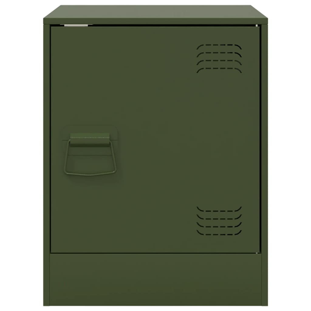 vidaXL Bedside Cabinets 2 pcs Olive Green 34.5x39x44 cm Steel 5