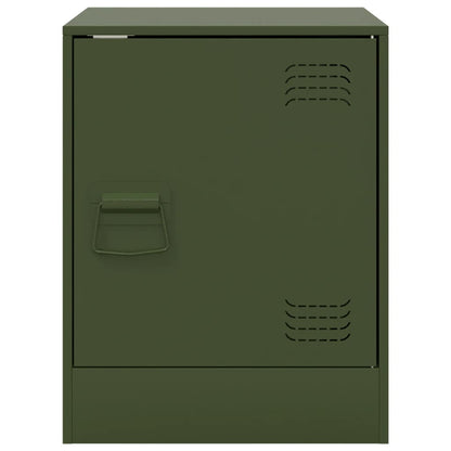 vidaXL Bedside Cabinets 2 pcs Olive Green 34.5x39x44 cm Steel 5