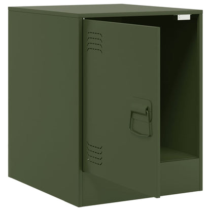 vidaXL Bedside Cabinets 2 pcs Olive Green 34.5x39x44 cm Steel 6